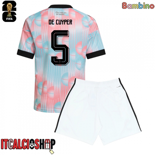 Belgio Maxim De Cuyper #5 Seconda Maglia Bambino Mondiali 2026 Manica Corta (+ Pantaloni corti)